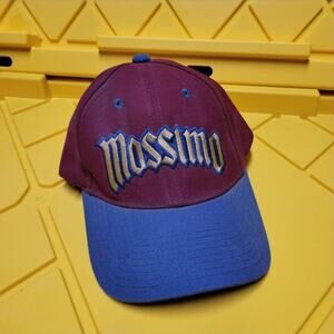Vtg 90s MOSSIMO Gothic Script Arc Logo Streetwear Skate Snapback Hat Cap Maroon